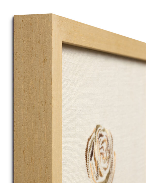 Rose Bud Beige Beige/Green 1'x1'3" Wall Art